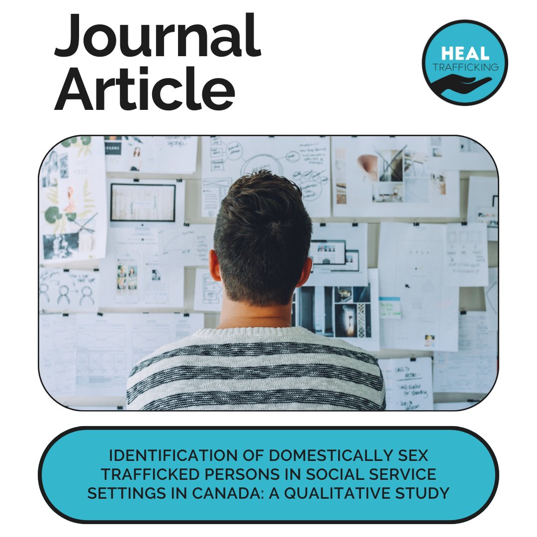 🔍 How do social service providers in Ontario, Canada spot sex trafficked adolescents and adults? Read this recently published journal article, co-authored by HEAL Board Member, <a href="/RealRhonelle/">Rhonelle Bruder</a>, to find out: bit.ly/3Pyztsp