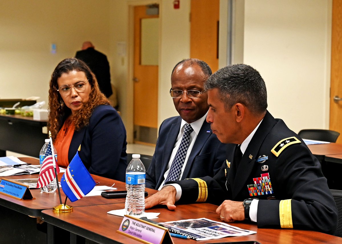 View From Above Cabo Verde Prime Minister José Ulisses Correia e Silva & Defense Chief Janine Lélis tour @NHNationalGuard flight facility Sept. 25 as part of a state partnership exchange focused on growing the West African nation's aviation, maintenance & logistic capabilities.