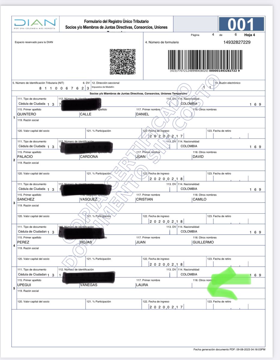 Tyche78Tyche's tweet photo. Cuál es la neutralidad, imparcialidad y falta de direccionamiento por parte de un canal como Telemedellín que en su junta directiva conserva como miembro a la hermana del candidato Juan Carlos Upegui, Laura Upegui Vanegas, prima de la gestora…se supone que no ejerce su derecho al voto en las decisiones del canal? O cómo debemos entender su participación en la junta? 🤷‍♀️como puede verse en el extremo inferior derecho de esta página del rut de Telemedellín aportado al contrato que reposa en el secop suscrito con la secretaría de comunicaciones, la emisión del mismo es muy reciente (agosto 9) y no hay retiro de Upegui Vanegas registrado, como tampoco de Juan José Aux, quien maneja la campaña de Juan Carlos Upegui, mientras continúa en la junta de Telemedellín y se pasea en el Congreso con su candidato🤬adjunto además imagen del certificado de existencia y representación de la entidad aportado dentro del mismo proceso🙄