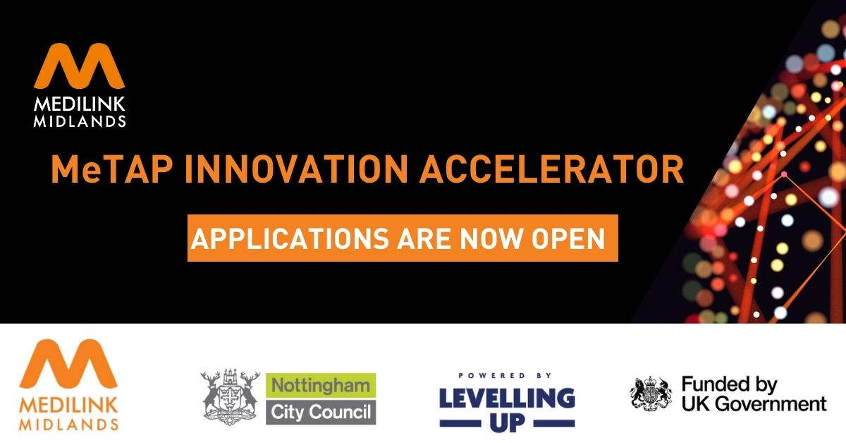 MedilinkMids's tweet photo. ⭐ Are you a clinician with a great idea? The MeTAP Innovation Accelerator is a 6-week program providing you with the knowledge and support you need to launch your company. https://t.co/dz83yMBfdM #Innovation #Healthcare #Lifesciences #MeTAP #BusinessDevelopment @UniofNottingham https://t.co/PKTYqRVYUG