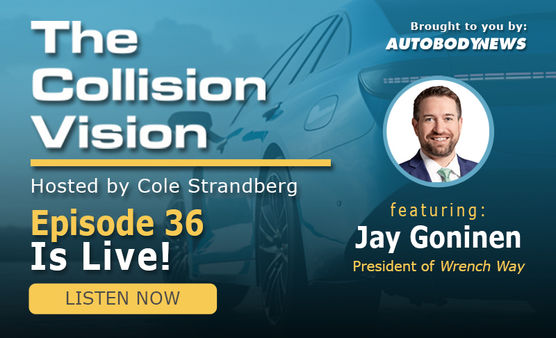 A new episode of the Collision Vision featuring Jay Goninen of Wrench Way. Enjoy the show! Listen to the full episode here: bit.ly/3jz76hJ, or find us on Apple Podcasts, Spotify or Audible. #TheCollisionVision #Autobodynews #CollisionRepair #autobodyshop #Podcast
