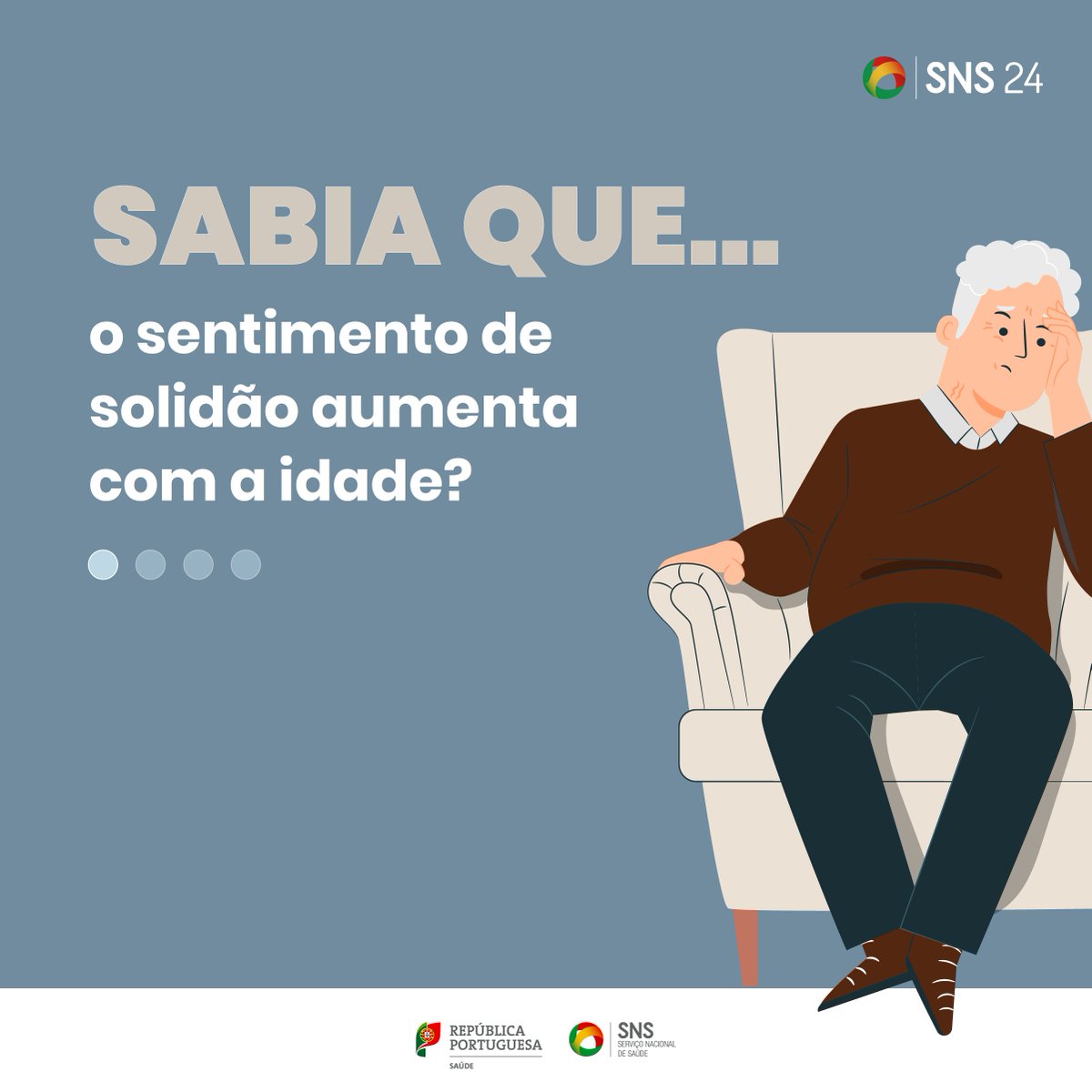 SNS_Portugal's tweet image. A solidão está associada a ausência de contacto, falta de sentimento de pertença e sensação de se estar isolado. Por outro lado, o sentimento de solidão pode interferir com a qualidade de vida das pessoas. Saiba mais no guia do SNS 24: bit.ly/sns24-o-que-é-… #Saúde #SNS #Solidão