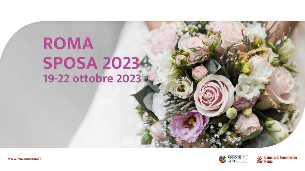 camcomroma's tweet photo. Aperte le iscrizioni per partecipare a #RomaSposa 2023, la fiera sul mondo del wedding, promossa da Regione Lazio e Camera di Commercio di Roma, in programma dal 19 al 22 ottobre al Palazzo dei Congressi. C'è tempo fino al 5 ottobre.

Info ⤵️

https://t.co/ksSJL15fIc https://t.co/sb7OcXuKVs