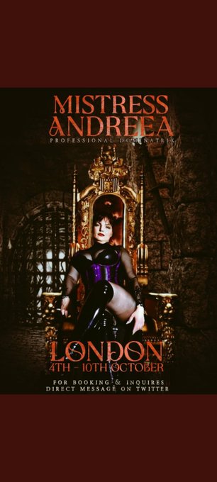 I will be in London from 4 to 10 october. This is your chance to meet Me for a BDSM session. DM to book
