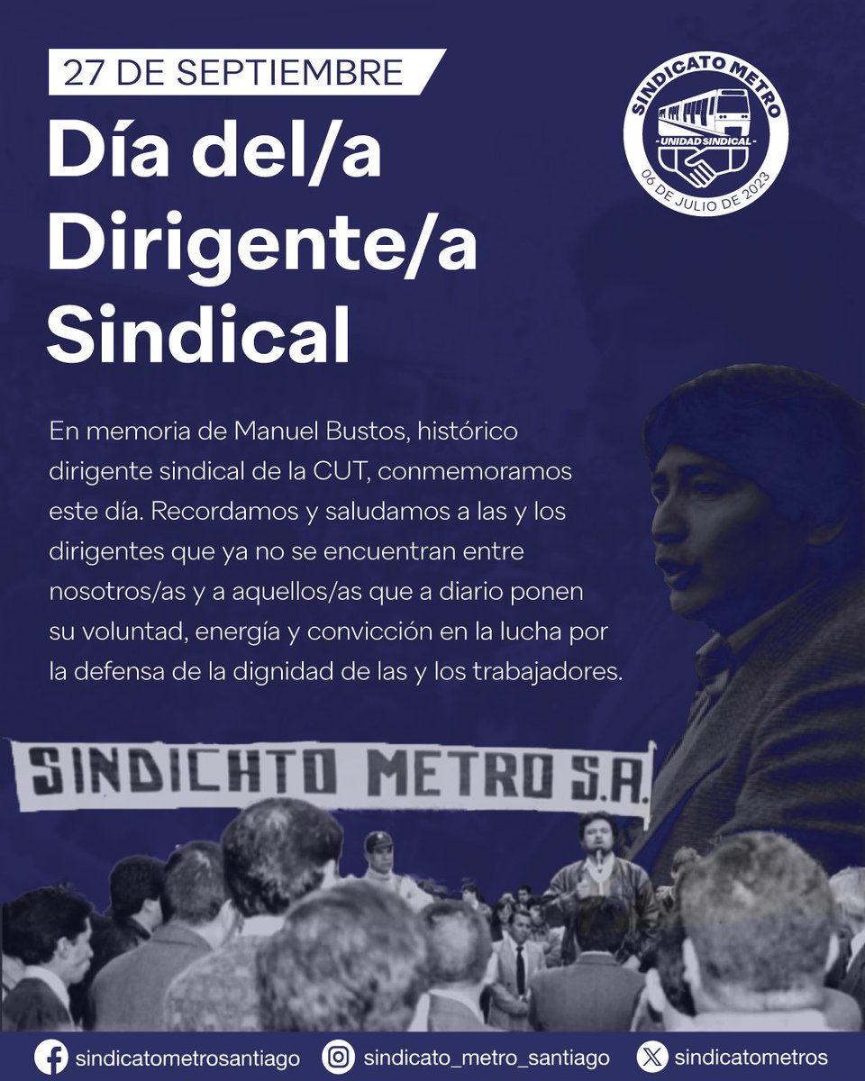 El rol del/a dirigent@ es fundamental hoy que se busca negar derechos históricos, como la huelga. Para frenar cualquier retroceso que vaya en desmedro de las conquistas sindicales obtenidas. Saludamos su convicción y lucha por al defensa de la dignidad de l@s trabajador@s