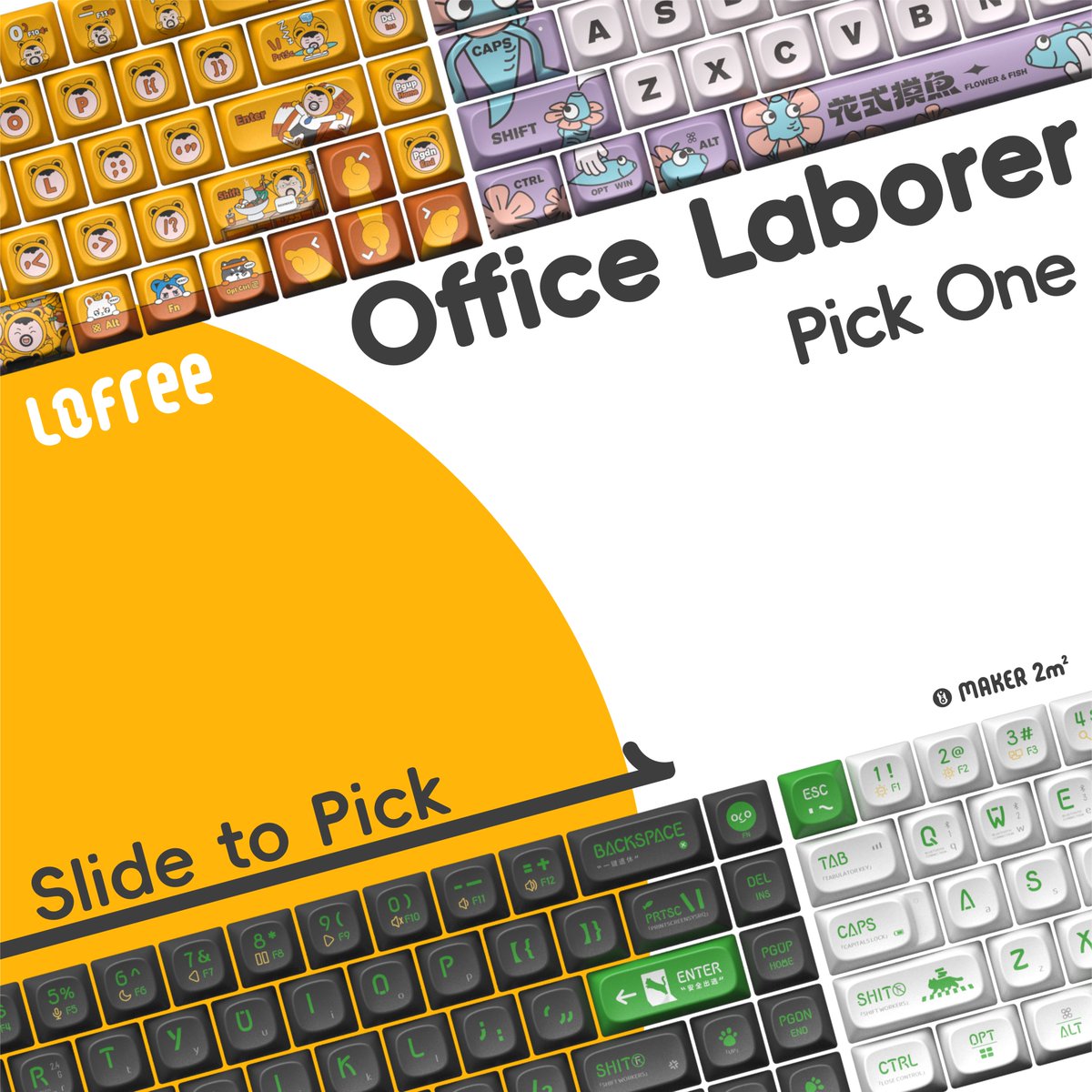 𝗞𝗲𝘆𝗰𝗮𝗽 𝗧𝗵𝗲𝗺𝗲𝘀 𝗗𝗮𝘆 2⃣-𝗢𝗳𝗳𝗶𝗰𝗲 𝗟𝗮𝗯𝗼𝗿𝗲𝗿 As office labour ( Not an office lady),Come and choose your working status🤣 . 🛒Pre-order: Up to 20% off (Shipping day Oct. 10) √ 68 and 100 keys 👉Office Laborer: bit.ly/3ZAqjAr