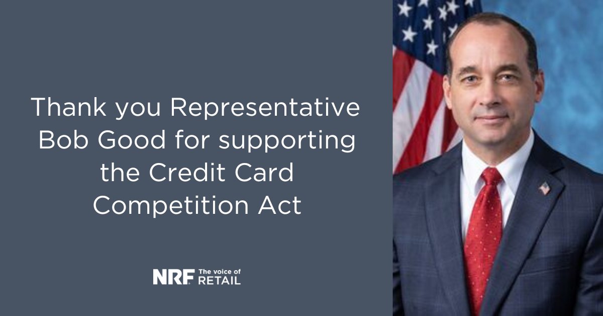 Thank you @RepBobGood for standing up for Main Street over Wall Street by supporting the #CreditCardCompetitionAct. mainstreetoverwallstreet.org