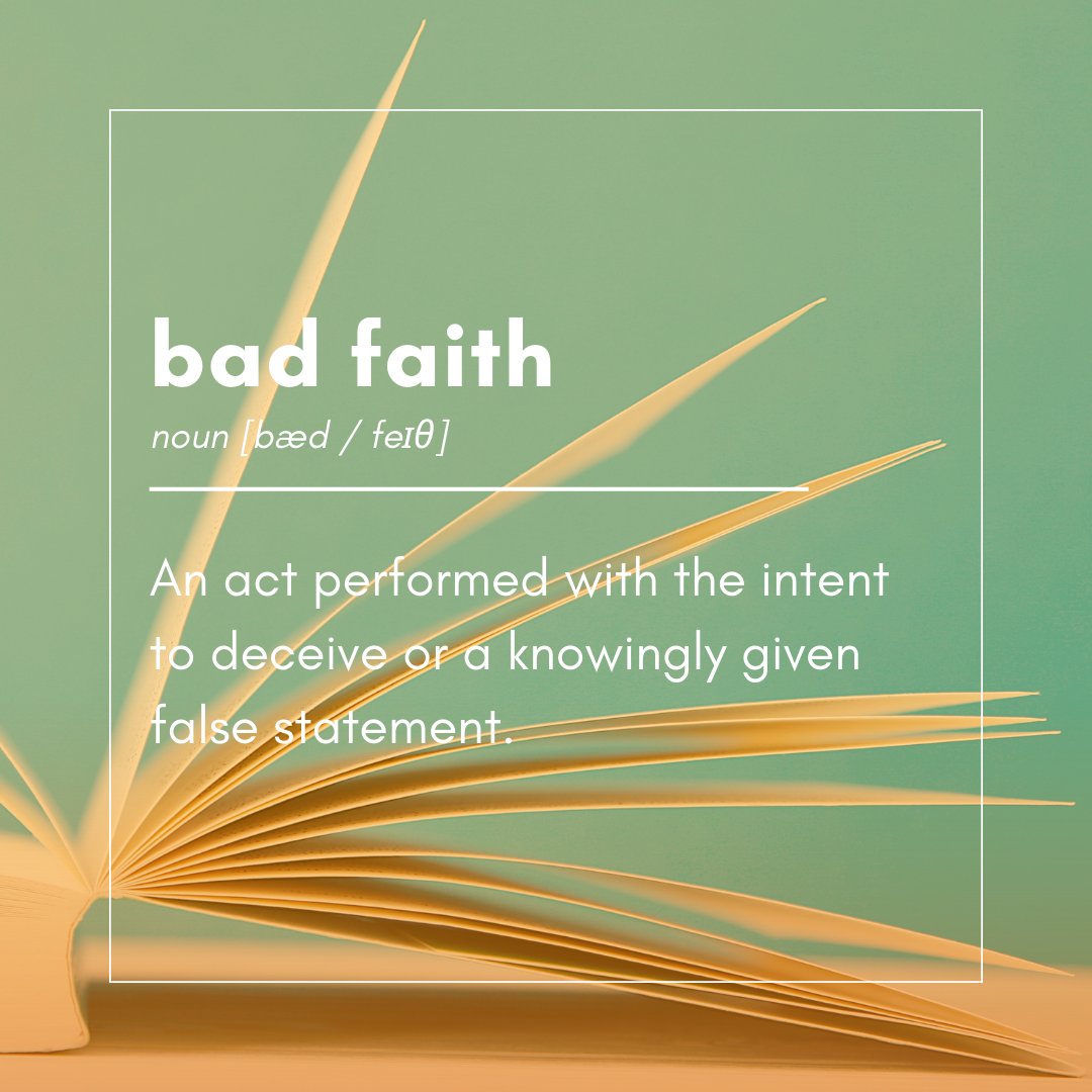 We are back with our monthly series: Legaleasy, Legalese made easy! Today's word for our glossary is bad faith. Let us know which other words you would like to know the meaning of.