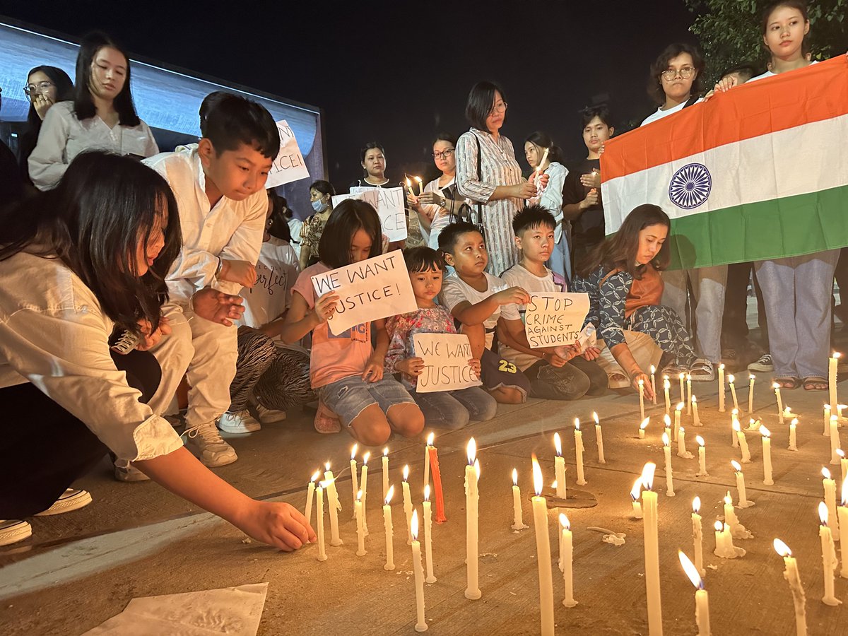 AppleManiac4's tweet photo. Together in Solidarity 

Candle Light Vigil held in Sector 17 Plaza, Chandigarh to pay respect to the departed souls of  Linthoi and Hemanjit whose lives were brutally cut short by #KukiTerrorists. 

#Justice4LinthoiAndHemanjit
#GenevaWithManipur https://t.co/3cwzJsb2p0