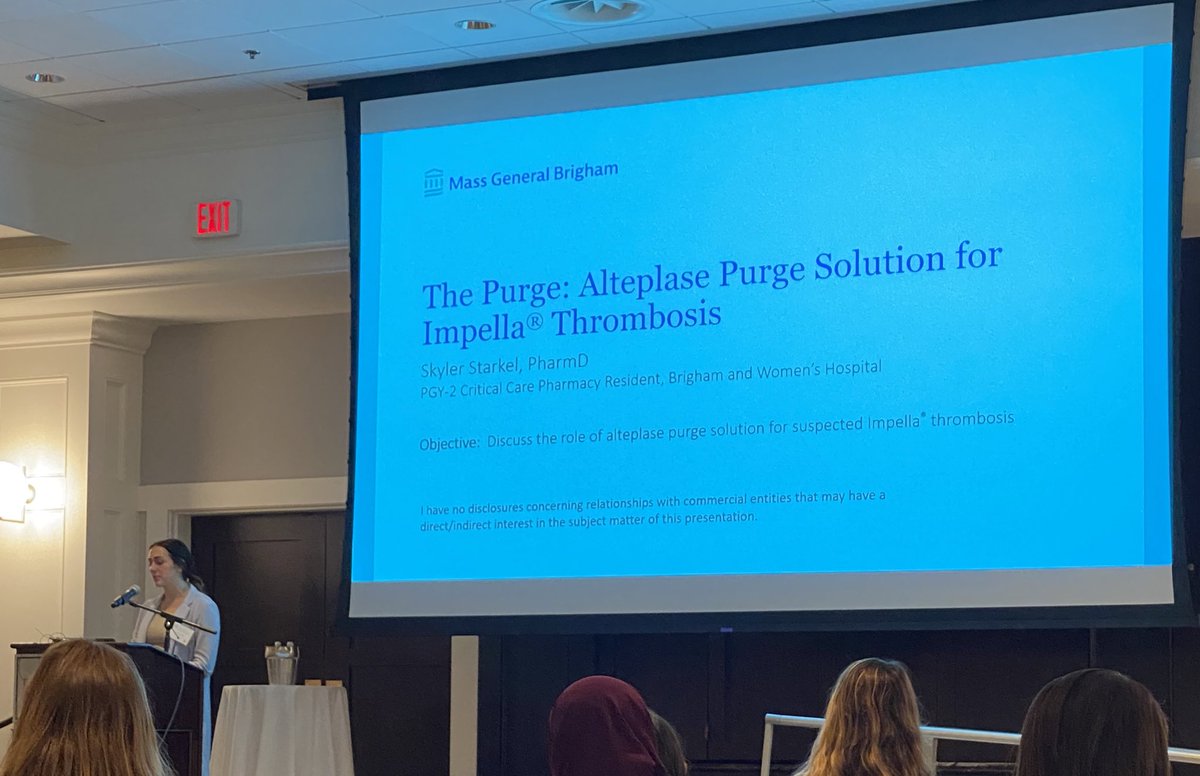 BrighamPharmacy's tweet photo. We’re live at the 20th annual #NECCS!! Shout out to @skylerstarkel @felicialeesha27 @nandini2098 for awesome presentations at the resident pearls session (part 1)🤩🎉 #TwitteRx #PharmRes https://t.co/WbgRCjqtQJ