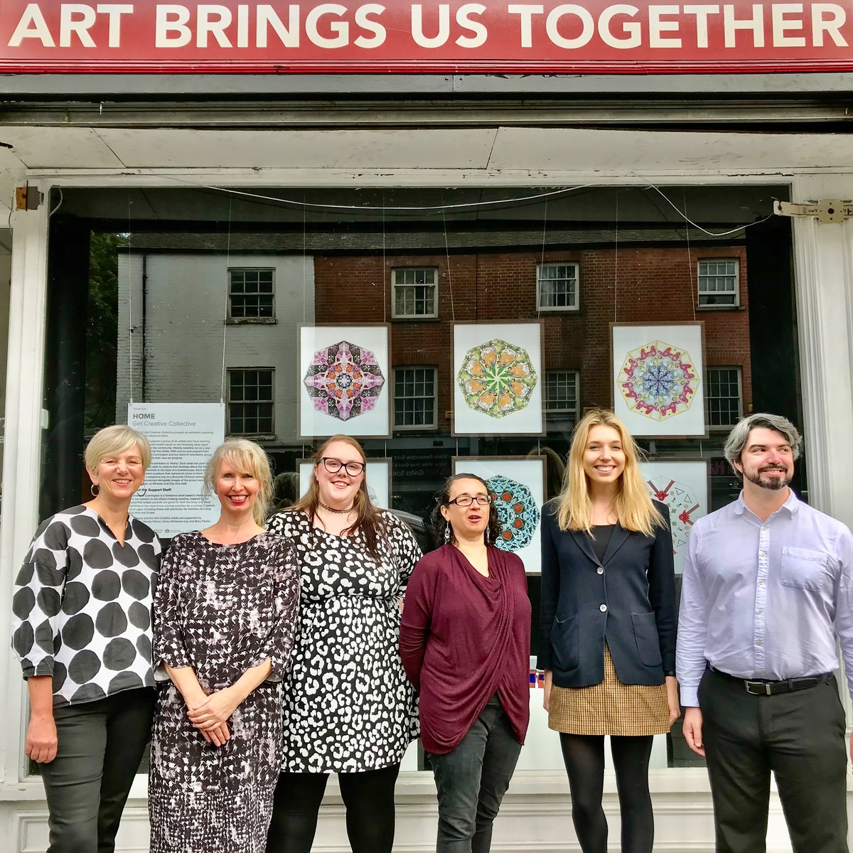 Thanks to those who joined us at the launch of 'Home' - our new exhibition by members of our Get Creative group. Including @liliangreenwood, Cllr Sam Lux & @CllrMattShannon. Get Creative supports artists who have learning disabilities or mental health issues.