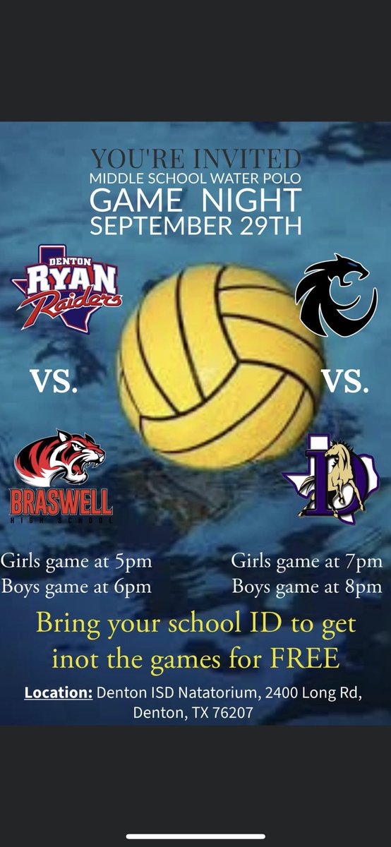 Come check out high school water polo! @McMathMS @CMS_Cougars @