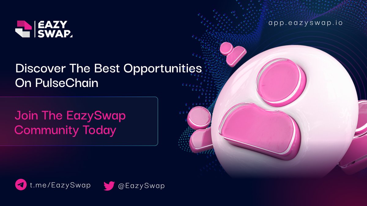 🧐Discover the best opportunities on #PulseChain!

💎Join The #EazySwap Community Today!💎

💰 Start Farming: app.eazyswap.io/farm

🔥 Don't wait start earning now!