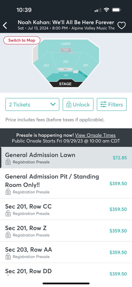 MaryElzabth's tweet photo. Uhhh yeah no thanks this is fucking insane. Who has that kinda money in this our year of layoffs @NoahKahan @Ticketmaster https://t.co/tBUEXj5W6u