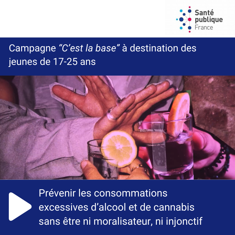 SantePubliqueFr's tweet photo. Consommation d’#alcool et de #cannabis en milieux festifs chez les #jeunes : une stratégie de réduction des risques qui incite à adopter des gestes protecteurs essentiels
👉 Plus d'infos sur les comportements de consommation des jeunes et sur la campagne "C’est la base" ⤵️