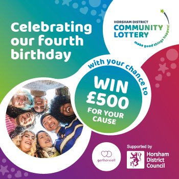 Sign up and go live by 8th December and be entered into the Lottery's 4th birthday draw to WIN £500 CASH for your cause!
Sign up now 👇
bit.ly/3PUVe7h
For more information on this special draw and Horsham District Community Lottery, click below 👇
bit.ly/3ZNYZPj