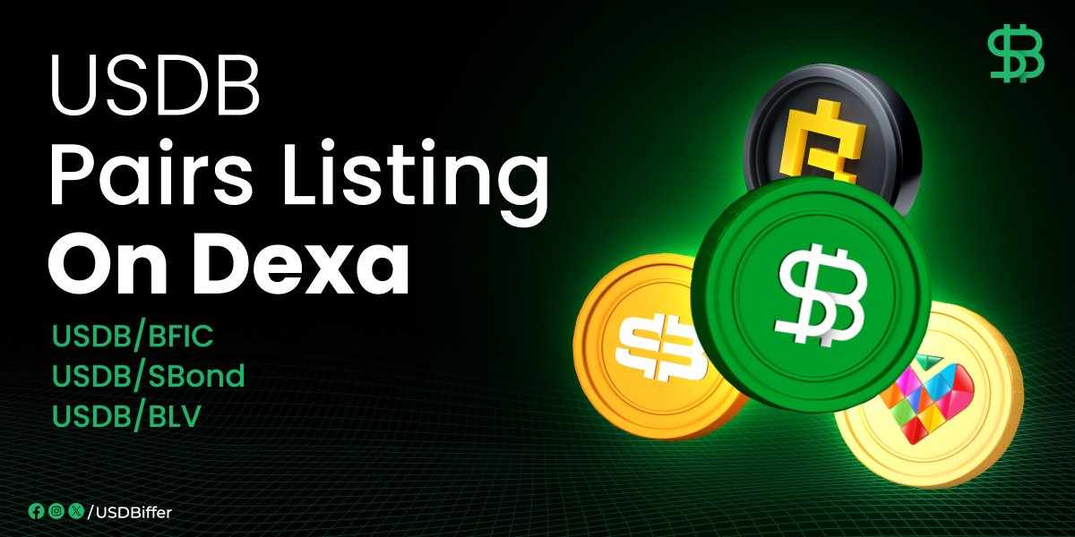 USDBiffer's tweet photo. Exciting News for the USDBiffer Community!
Get ready for a thrilling trading experience as we gear up to introduce three new pairs on DEXA!
🔥 USDB/BFIC
🌟 USDB/SBond
💎 USDB/BLV
Stay tuned for more updates &amp;
Don't miss out on these upcoming opportunities!
#USDB #USDBiffer #BLV https://t.co/JsqBBQbqlN