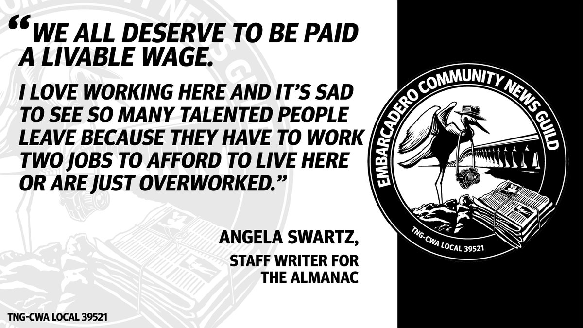 EM News Guild (@emnewsguild) on Twitter photo Why is our newsroom unionizing?
@almancnews staff writer <a href="/angelaswartz/">angelaswartz</a> wants everyone to earn a living wage. Why is our newsroom unionizing?
@almancnews staff writer <a href="/angelaswartz/">angelaswartz</a> wants everyone to earn a living wage.