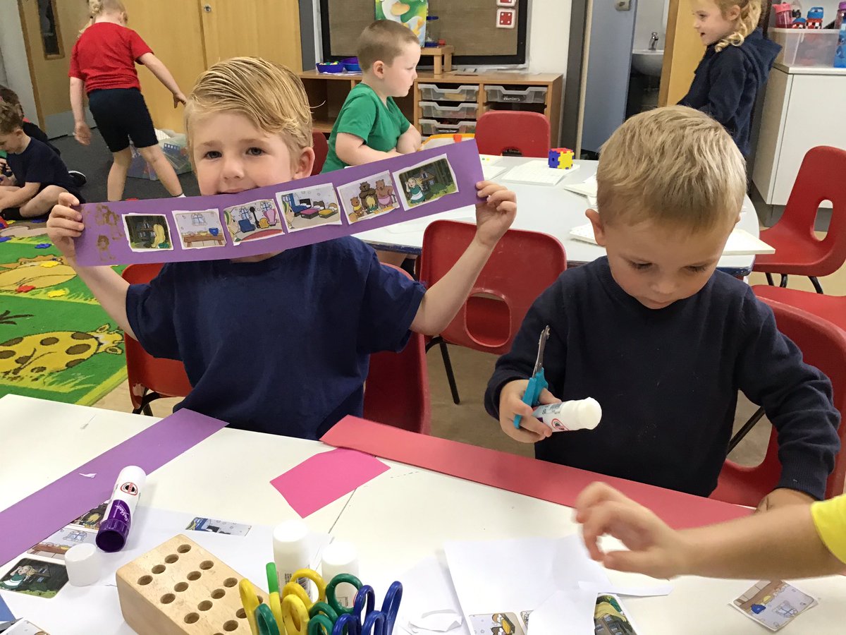 StKathsKent's tweet photo. Gala class have enjoyed listening to Goldilocks and the three bears, sequencing the pictures and retelling the story. We also began to talk about simple maps and had fun making a big map on the floor. https://t.co/0aT742weo9