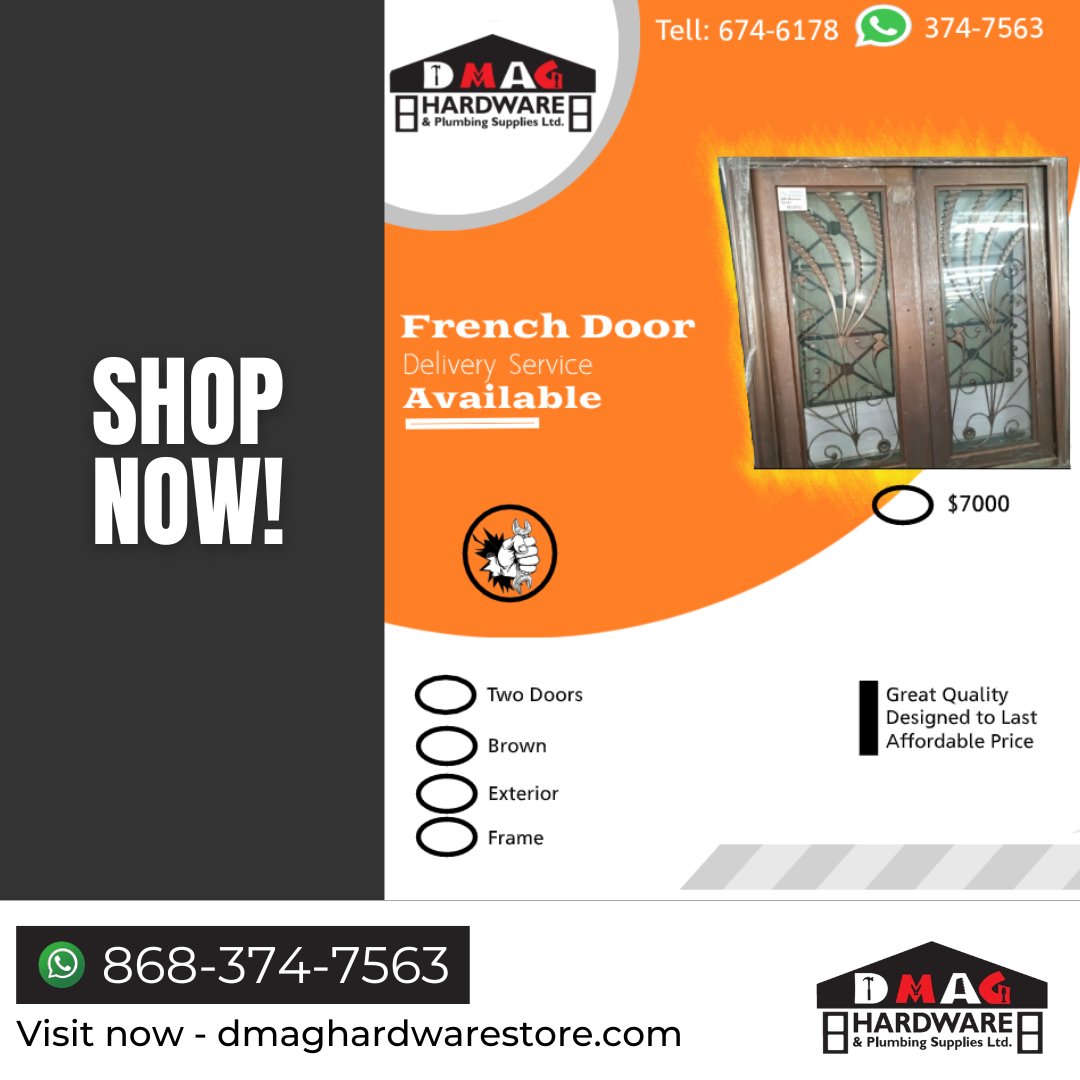 French Security Door
Order Now - dmaghardwarestore.com
WhatsApp at 868-374-7563
#securitydoors #frenchsecuritydoors