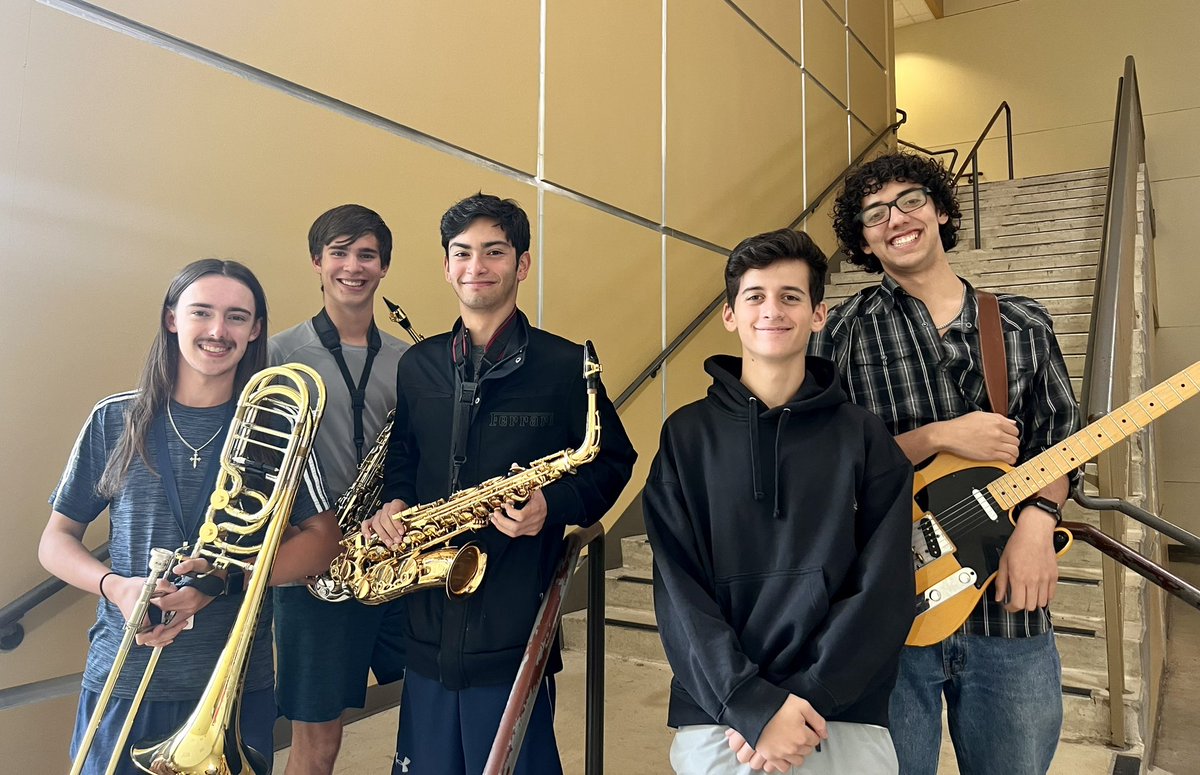 🎶 Congratulations to five <a href="/SamChampionHS/">Samuel V. Champion High School</a> Band Students who earned spots on the TMEA Region 29 Jazz Band!
 
✅ Jon Flores- Jazz 1
✅ Zach Aston- Jazz 1
✅ Sam Cristea- Jazz 1
✅ Hudson Baskin- Jazz 2
✅ Lazz Rey- Jazz 2
 
Way to go!