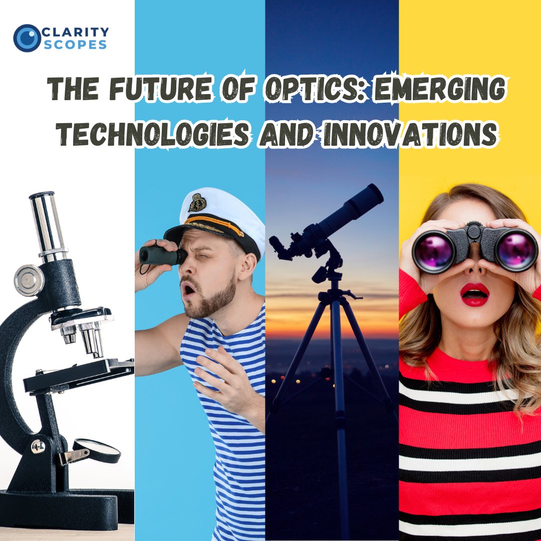 ClarityScope's tweet image. 🔮✨ Discover the Future of Optics with Clarity Scopes! From quantum optics to AR/VR advancements, our latest blog post unveils the innovations reshaping our world. Read now at clarity-scopes.com/blogs/news and explore what lies ahead in the realm of optics. #FutureOfOptics