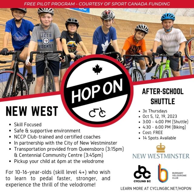 Cycling BC (@cyclingbc) on Twitter photo Here's a FREE after-school program for kids in <a href="/New_Westminster/">City of New Westminster</a> @newwestschools to try cycling at an indoor track. Learn more at hopon.cyclingbc.net/event/bvc-2023… Here's a FREE after-school program for kids in <a href="/New_Westminster/">City of New Westminster</a> @newwestschools to try cycling at an indoor track. Learn more at hopon.cyclingbc.net/event/bvc-2023…