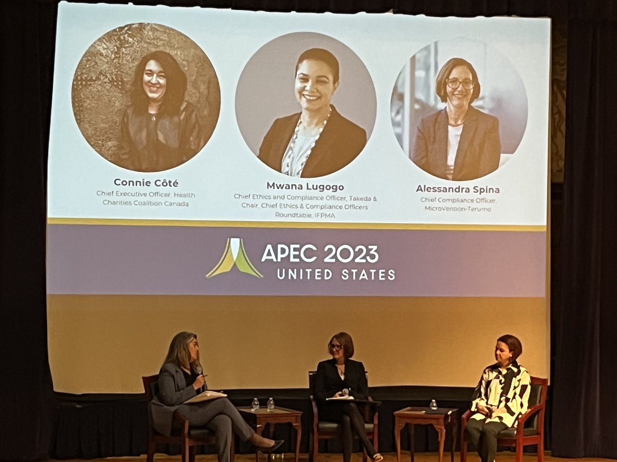 Wonderful job by ⁦<a href="/ConnieCoteHCCC/">Connie Cote</a>⁩ facilitating a thoughtful convo on “The way we act to achieve an ethical environment” at ⁦<a href="/APEC/">APEC Secretariat</a>⁩ Business Ethics for SMEs Forum! ⁦<a href="/innovativemeds/">Innovative Medicines Canada</a>⁩
