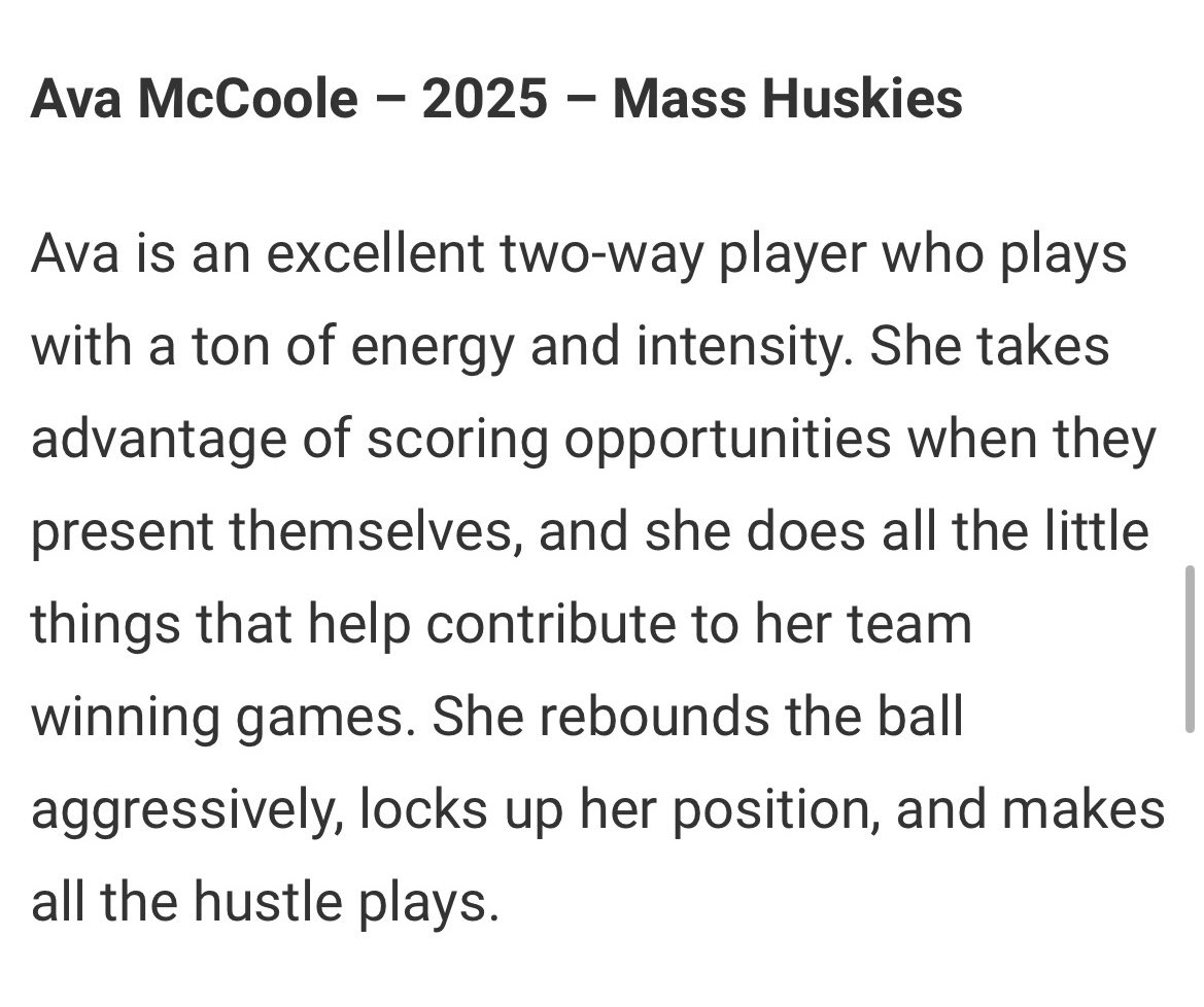 CoachHannah11's tweet photo. Thanks to @JrAllStarBB for watching our girls &amp; taking the time to write about them! 

Saw strong efforts from everyone this weekend — happy to see the recognition for their hard work!! Keep it up girls!

@MAHuskies @Canton_Bulldogs @BRgirlshoops @WWgirlshoops @BlackKnights_AD https://t.co/ZOGYA3Wc1I