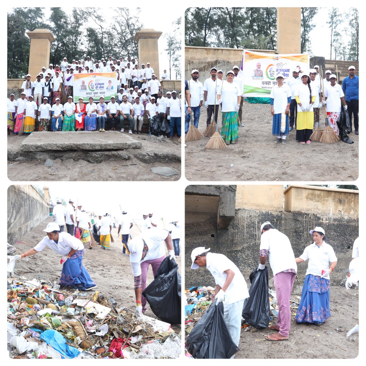 DmnCeodp's tweet photo. #Day13 of #SwachhataHiSeva2023
& #WorldTourismDay.
#Splash in the #Water, #Play in the #Sand, if the beaches are #Clean. #PRIs, #Officials #SHGs, @dnhddtourism & #Tourists joined hands for massive #BeachCleanupDay at Jampore & Devka Beach @DNHDandD @prafulkpatel
@swachhbharat https://t.co/oFAfmxhopR