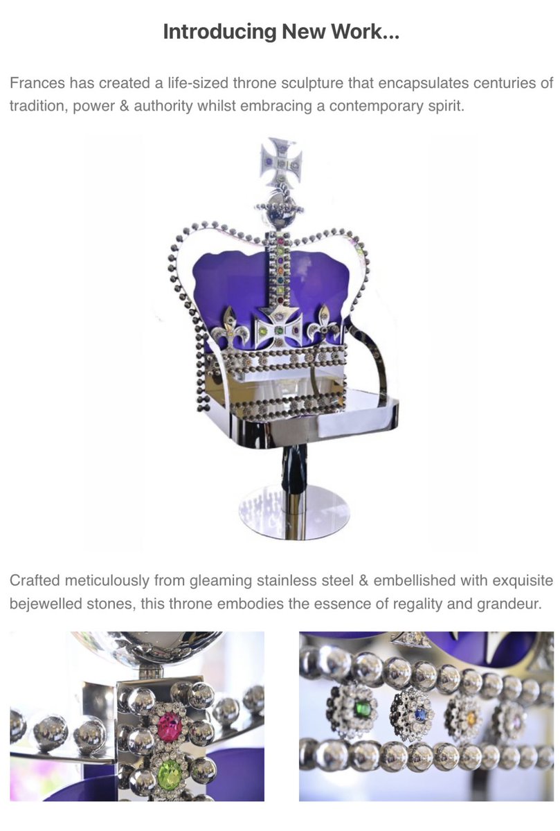 We sent out the Frances Segelman newsletter this week, did you see it? A great round up of a busy year - royal unveilings, celebrity sculptings and brand new work.