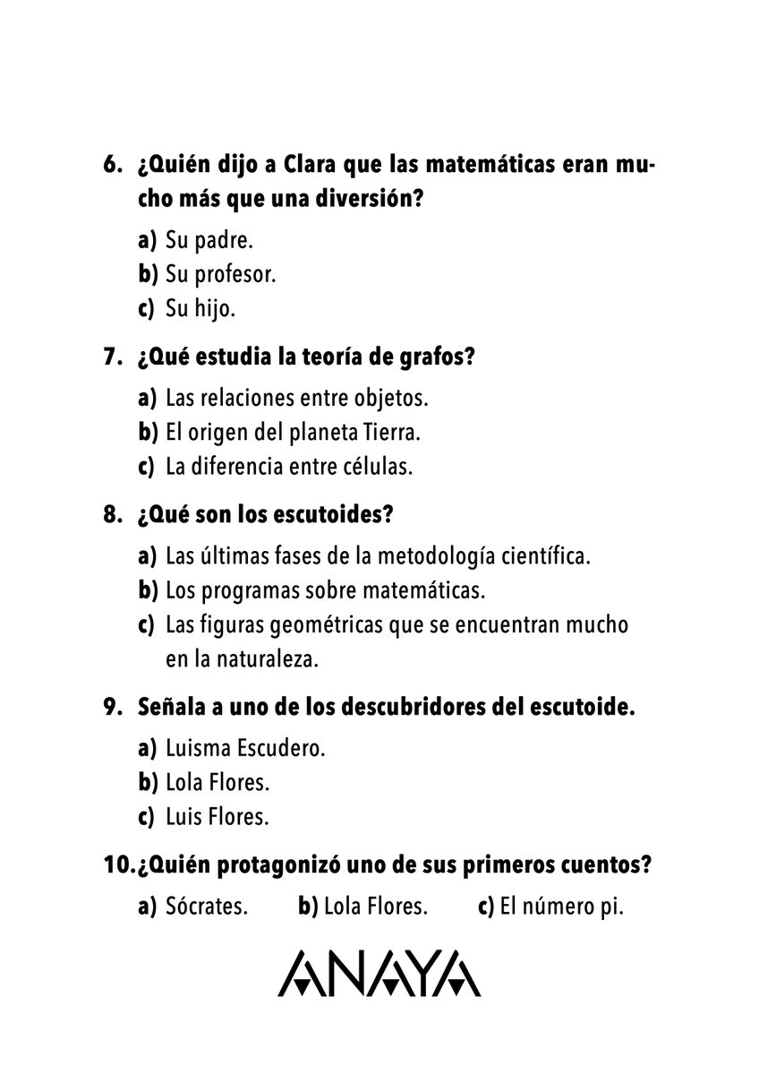 lmescu's tweet photo. Aquí está. En el material didáctico de matemáticas de sexto de primaria, @AnayaEducacion dedica un capítulo especial a @ClaraGrima dónde se explican los #grafos y los #escutoides y de rebote aparece el prenda que escribe esto.
Es muy emocionante. La #Turraescutoide en los coles https://t.co/ry7kPWeQaZ