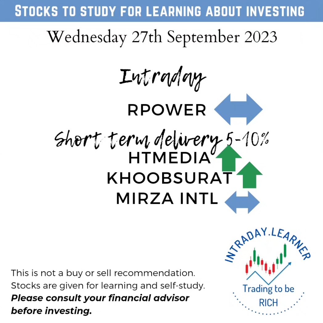 Stock to study on 28th Sep23

by <a href="/LearnerIntraday/">Intraday.Learner</a>

#navimumbai
#intradaytrading 
#StockMarketindia #sharemarketindia #sensex #GIFTNIFTY #nifty50 #NiftyBank #dalalstreet #zerodha  #trading #trending #bhfyp 

This is not a buy or sell recommendation.