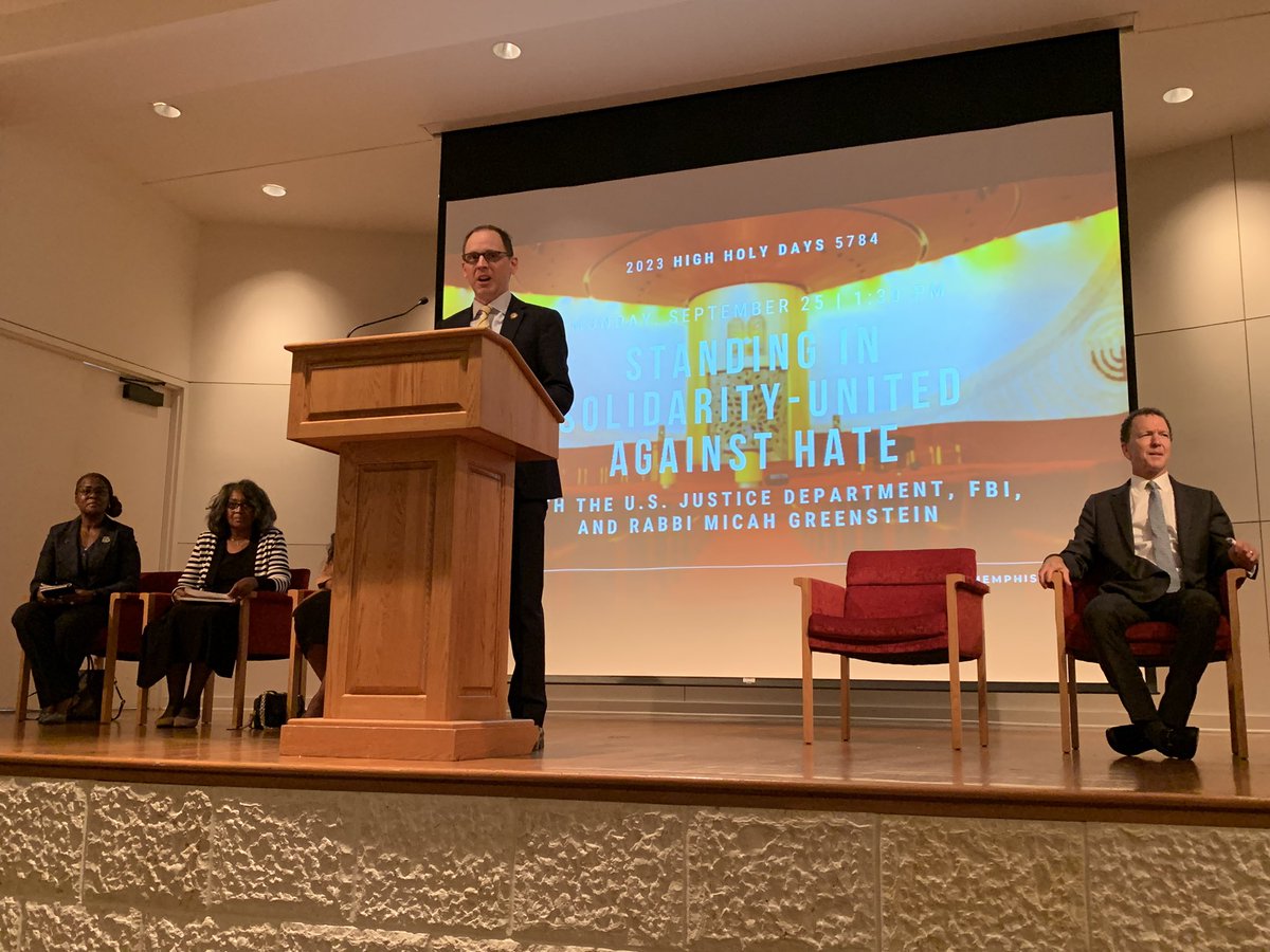 USAttyRitz's tweet photo. I was honored to participate in Temple Israel’s High Holy Days programming earlier this week. Our United Against Hate program focused on the federal hate crimes prosecution of Dale Mardis, who murdered Mickey Wright in April 2001. https://t.co/WK7InHKvYC