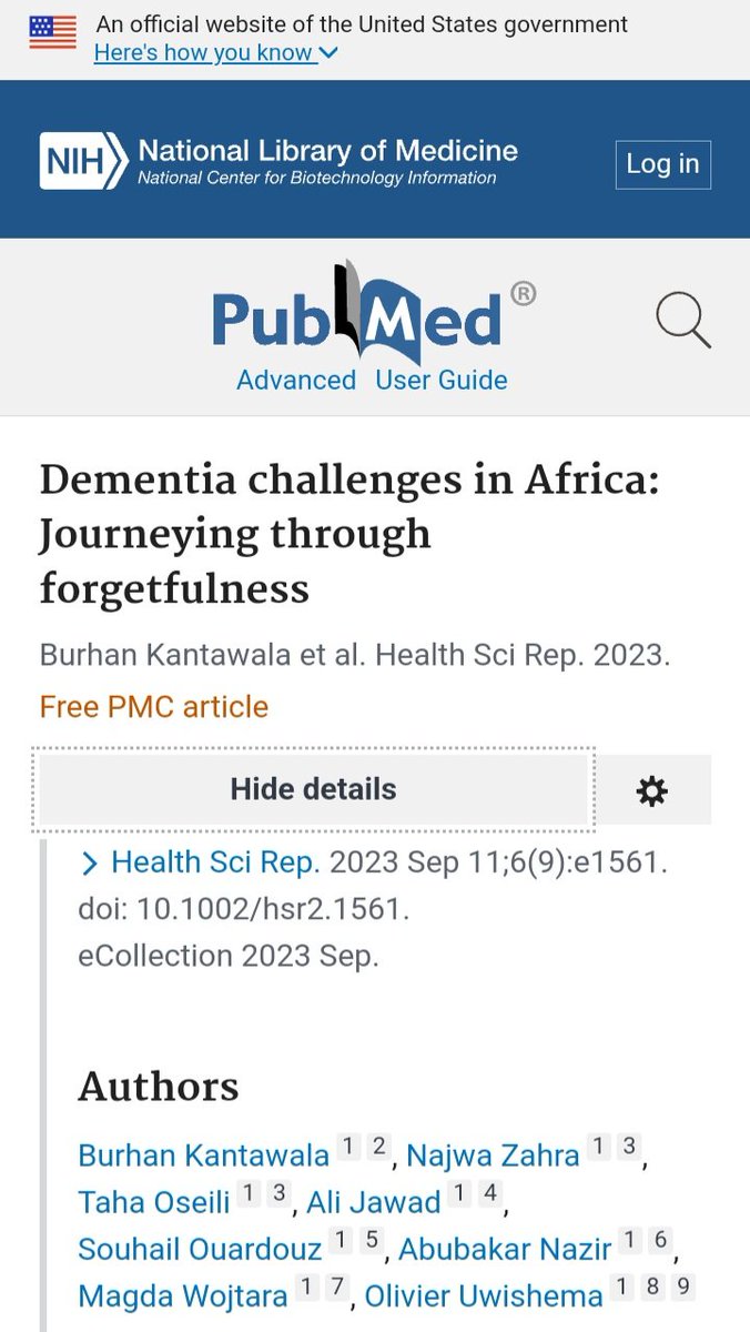 Our #publication: ' Dementia challenges in Africa: Journeying through forgetfulness ' In this paper, we discussed how addressing the challenges posed by dementia requires collective efforts to improve care, support, and resource allocation. For more research opportunities,
