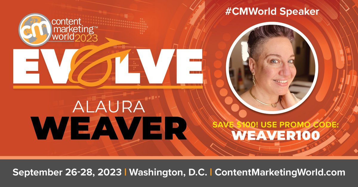 Our very own Alaura Weaver is speaking today at 1:05PM EST at #CMWorld!

Look out for 'No-BS AI: real-world lessons from teams on the front lines of the AI revolution,' where she'll cover what it means to be a responsible content marketer in the age of AI-driven automation, and…