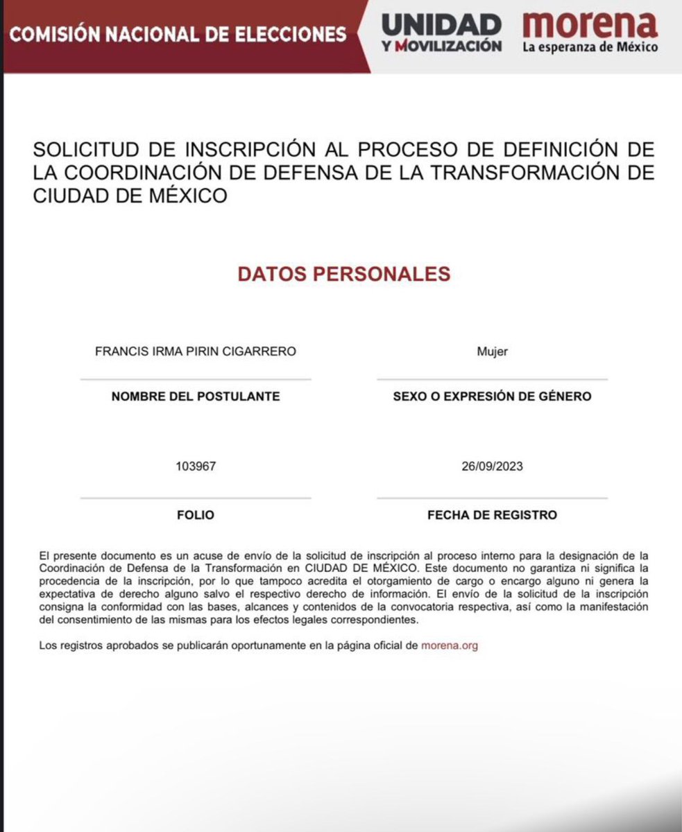 NicoleGuz85's tweet photo. #ULTIMAHORA AÑO de las #Mujeres por eso se sumó @FrancisPirinC a la elección de @PartidoMorenaMx a la #CDMX a #4taTransformacion busca ser #JefaDeGobierno Mujer que cuenta con apoyo de cientos de bases sociales. @ClaraBrugadaM @Claudiashein @lopezobrador_ @HLGatell https://t.co/QtrQVoepx8