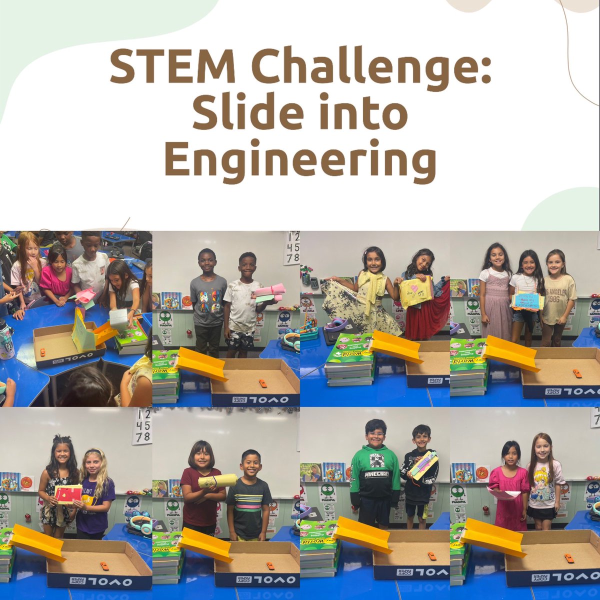 Hey_Holloway's tweet photo. We completed our STEM challenge today! “Slide into Engineering”.

Today the kiddos engineered a barrier to help protect cars and roads from landslides! So much fun!
#thecoleway #STEM
@NISDElemScience 
@NISDElemSS 
@NISDCole https://t.co/GXebtK301R