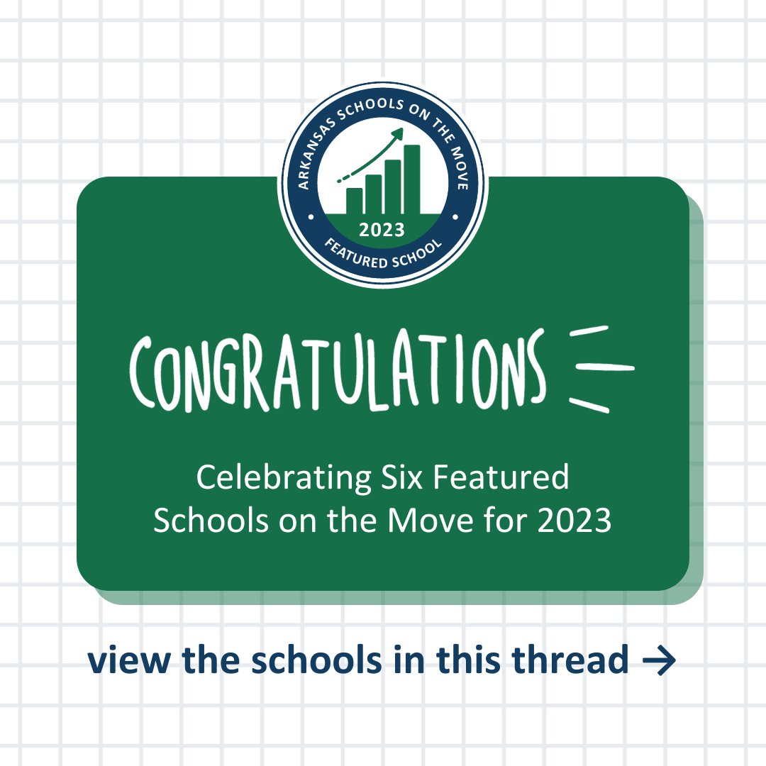 ArkansasEd's tweet photo. Congratulations to our six 2023 Featured Schools on the Move! 📈 Learn about all the schools highlighted for their school performance at https://t.co/VJ7JsRi8w9. https://t.co/ANoBKiY2It