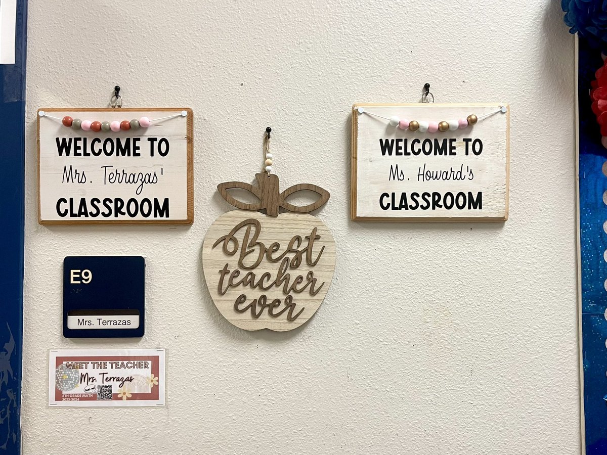 Ms_Terrazas's tweet photo. I’m so happy to have a UNT Resident/Intern Teacher! She started with me last week, so I had to put up her door sign this morning. ☺️ Co-teaching is going to be fun! https://t.co/R0yOhypO6O