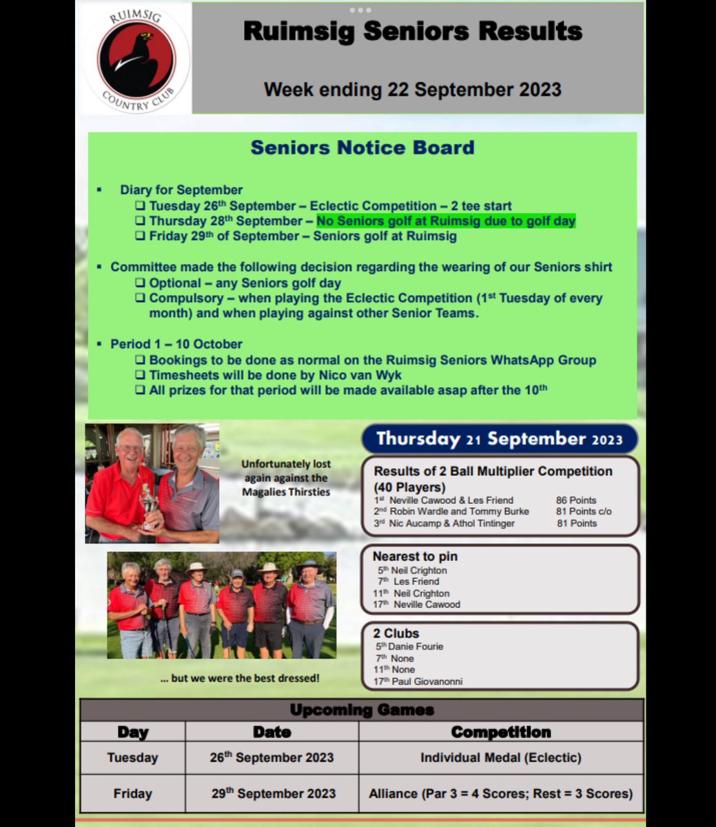 Ruimsig Country Club tweet media