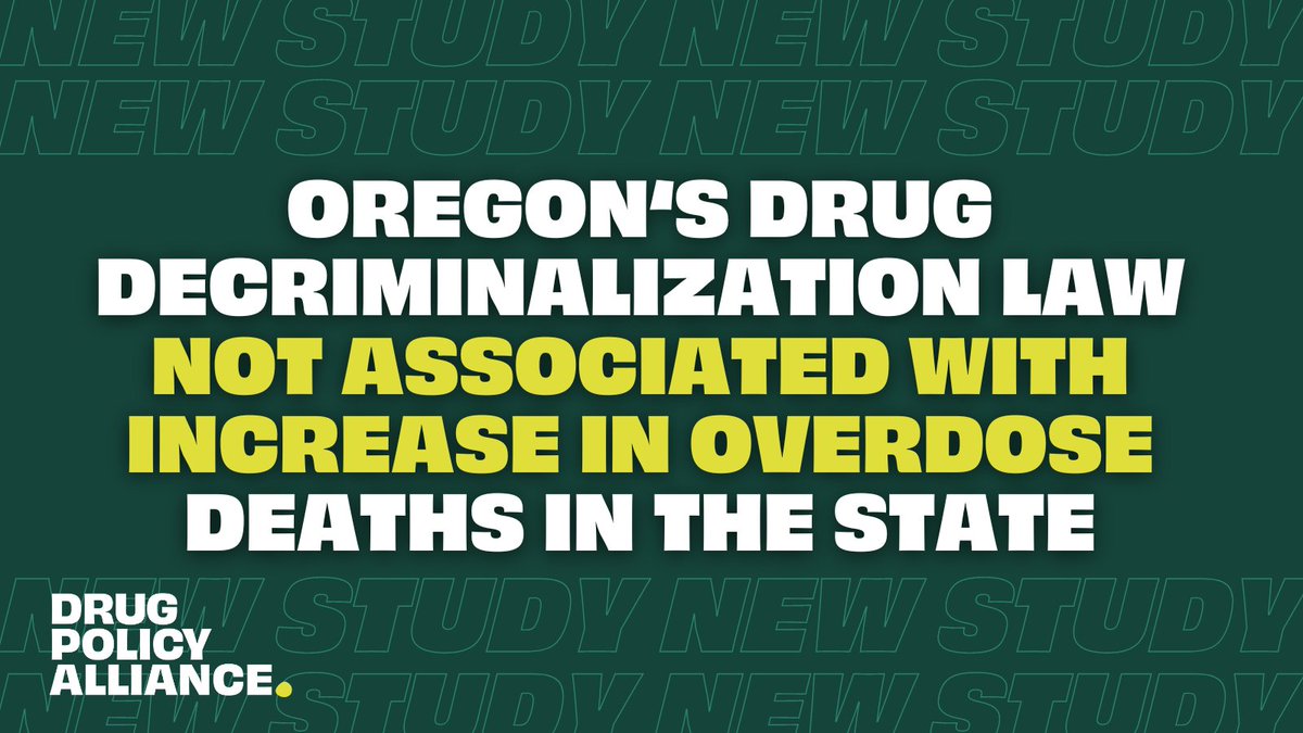 🧵New <a href="/JAMAPsych/">JAMA Psychiatry</a> study co-authored by public health experts &amp; researchers from the <a href="/CDCgov/">CDC</a> found that decriminalizing drugs via Measure 110 was NOT associated with an increase in overdose death rates in Oregon compared to other states.

This is big news.

jamanetwork.com/journals/jamap…
