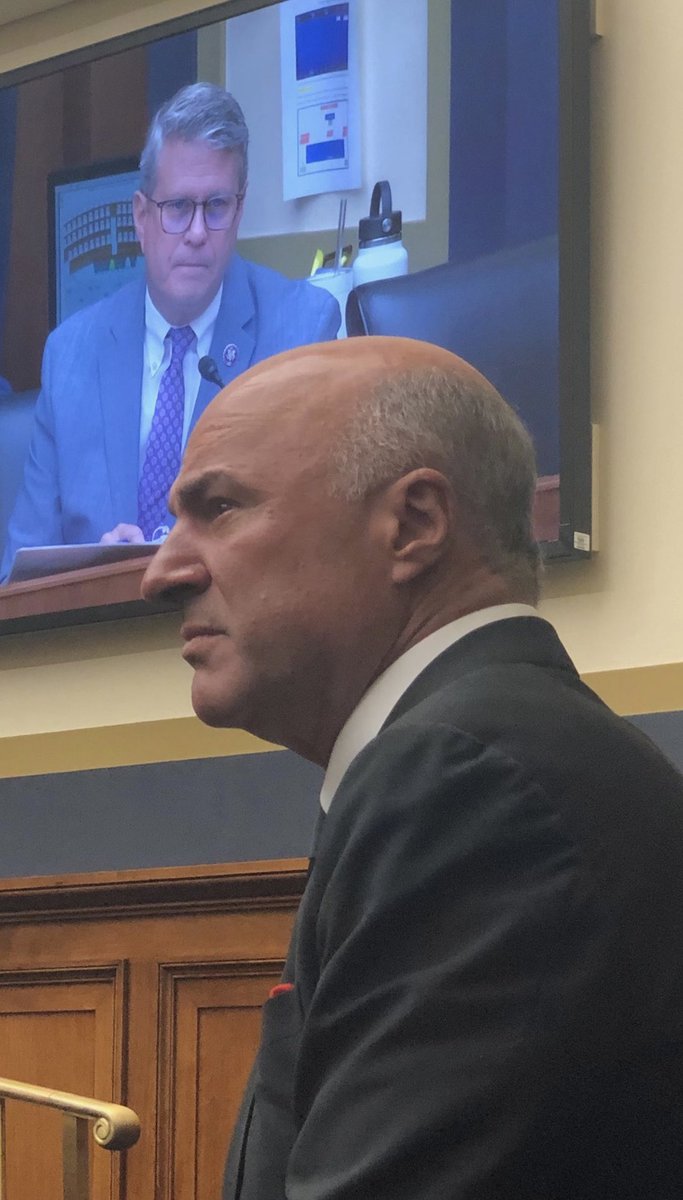EleanorTerrett's tweet photo. 🚨SPOTTED: A celebrity guest appearance at @GaryGensler’s hearing…it’s @RepHuizenga!!
Just kidding it’s @kevinolearytv https://t.co/qQuWE2ZnUK