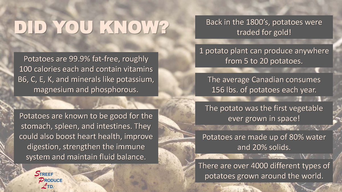 StreefProduce's tweet photo. What can we say? Potatoes are objectively the best food. 😉 #ontag https://t.co/mYrsE5tM35