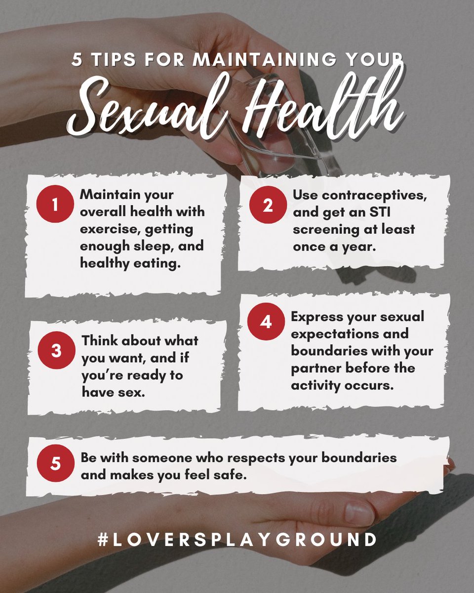 Here are our 5 tips to make sure you're maintaining your sexual health.
.
.
#wednesdaywisdom #learning #sexualhealth #humansexuality #sexuality #selfcare #loversplayground