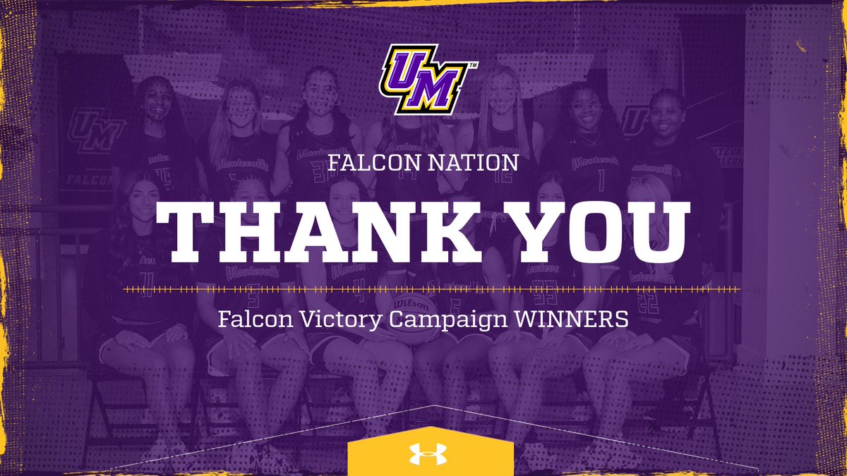 MontevalloWBB's tweet photo. THANK YOU FALCON NATION!! Your generosity allowed us to reach our goal of raising over $15,000, and WIN the Falcon Victory Campaign. From the bottom of our hearts, thank you. 💜 

Read more here!
 https://t.co/ce1nCoZKXP

#riseabove https://t.co/wdOAnZnQjE