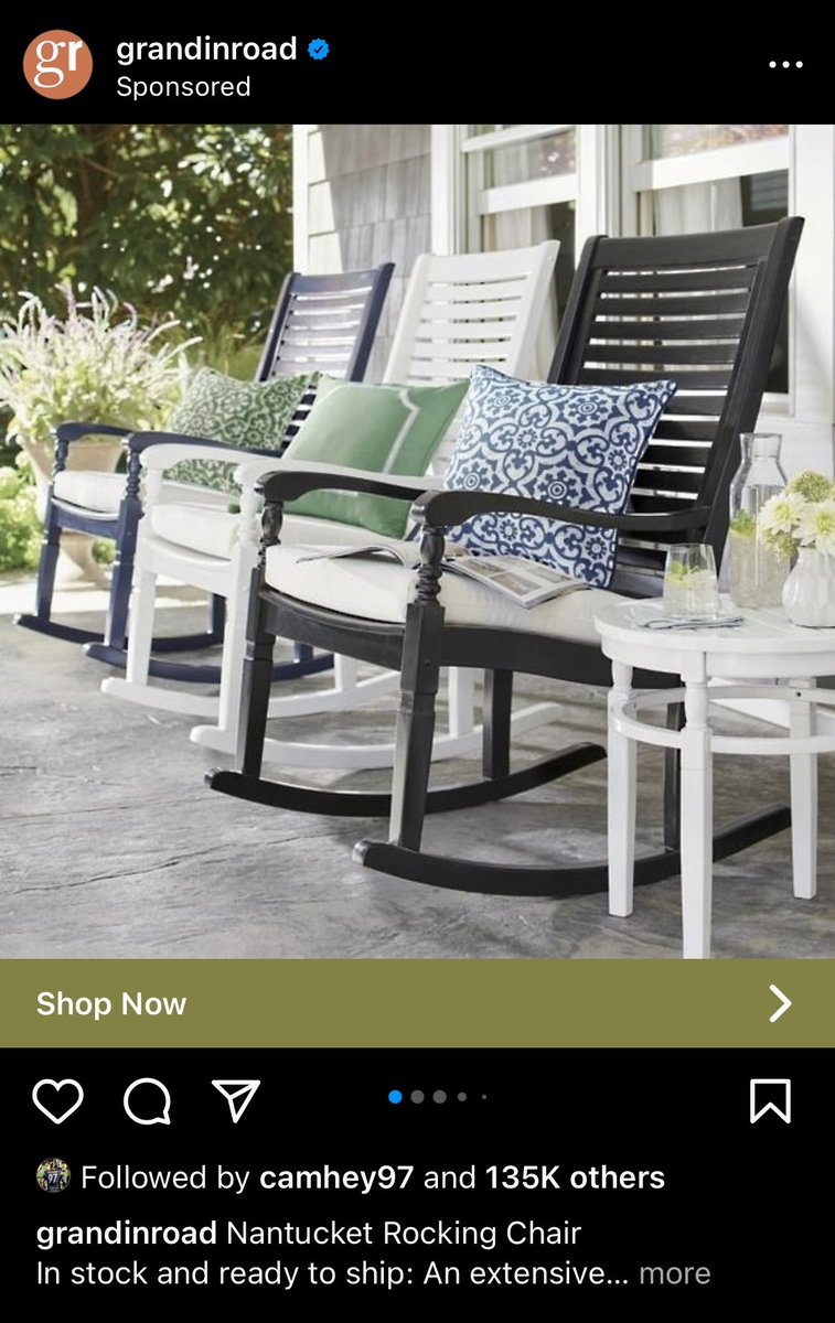 Brett_Scruton's tweet photo. At first glance I thought one of my favorite players was “liking” these rocking chairs and I was very concerned about a @CamHeyward retirement. https://t.co/6Jil8Pn1ya
