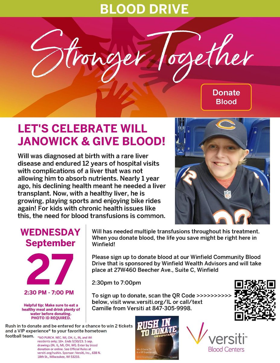 emtibble's tweet photo. It doesn’t get more “support local” than this. Come donate!#winfield34 @W34EdFoundation @BloodCenterIL https://t.co/bZf6mnkUQx