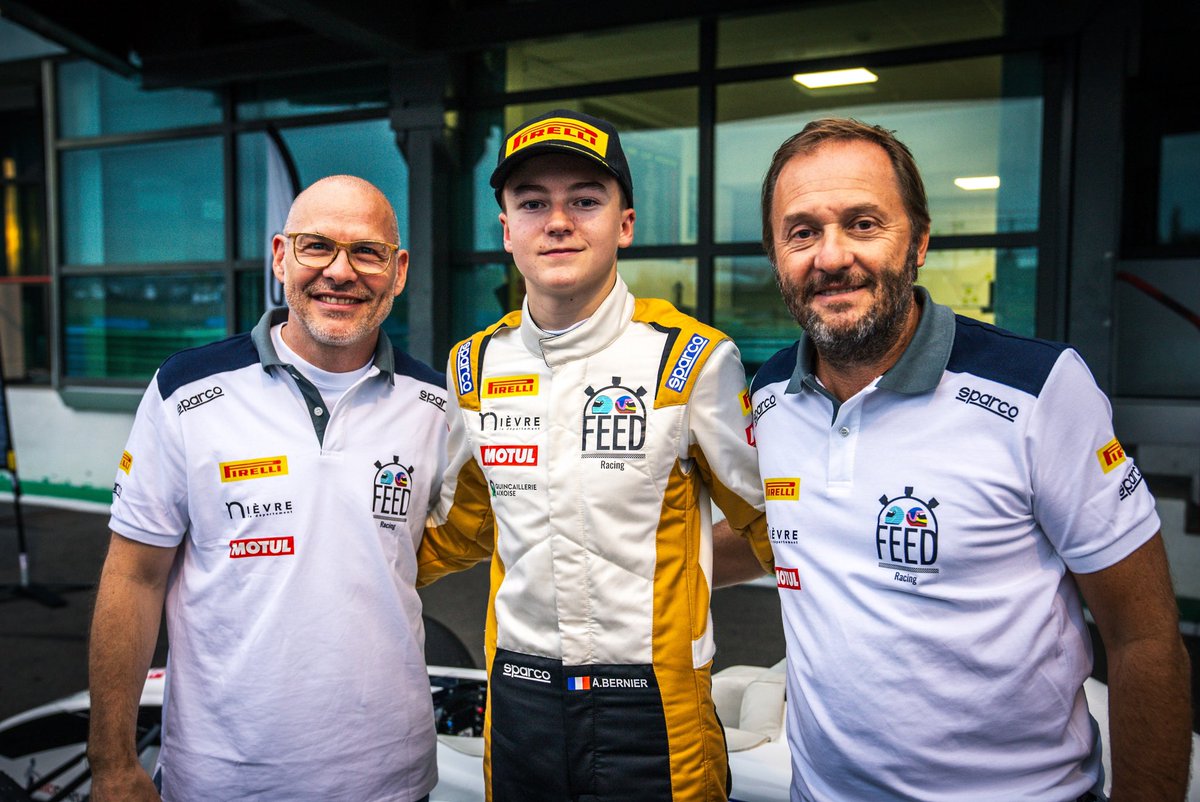 FEEDRacingFR's tweet photo. And the 2023 FEED Racing F4 Winner is… Augustin BERNIER 🇫🇷! Bravo Augustin!

#FEEDRacing #Volant #F4 #Mygale #Pirelli #Sparco #Bell #MagnyCours #talent #JacquesVilleneuve #PatrickLemarié #Kartingp #Gokart #drivingschool #talentfirst #karting #gokart #dream #ecoledepilotage https://t.co/Jvot46d6Bg