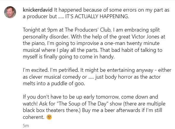 KnickerDavid's tweet image. Performance tonight in midtown!  See pics for details.